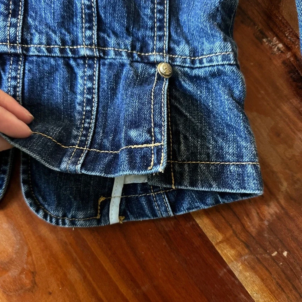 Ralph Lauren Kids Denim Military‎ Jacket Blazer Size 6 Gold Buttons Preppy